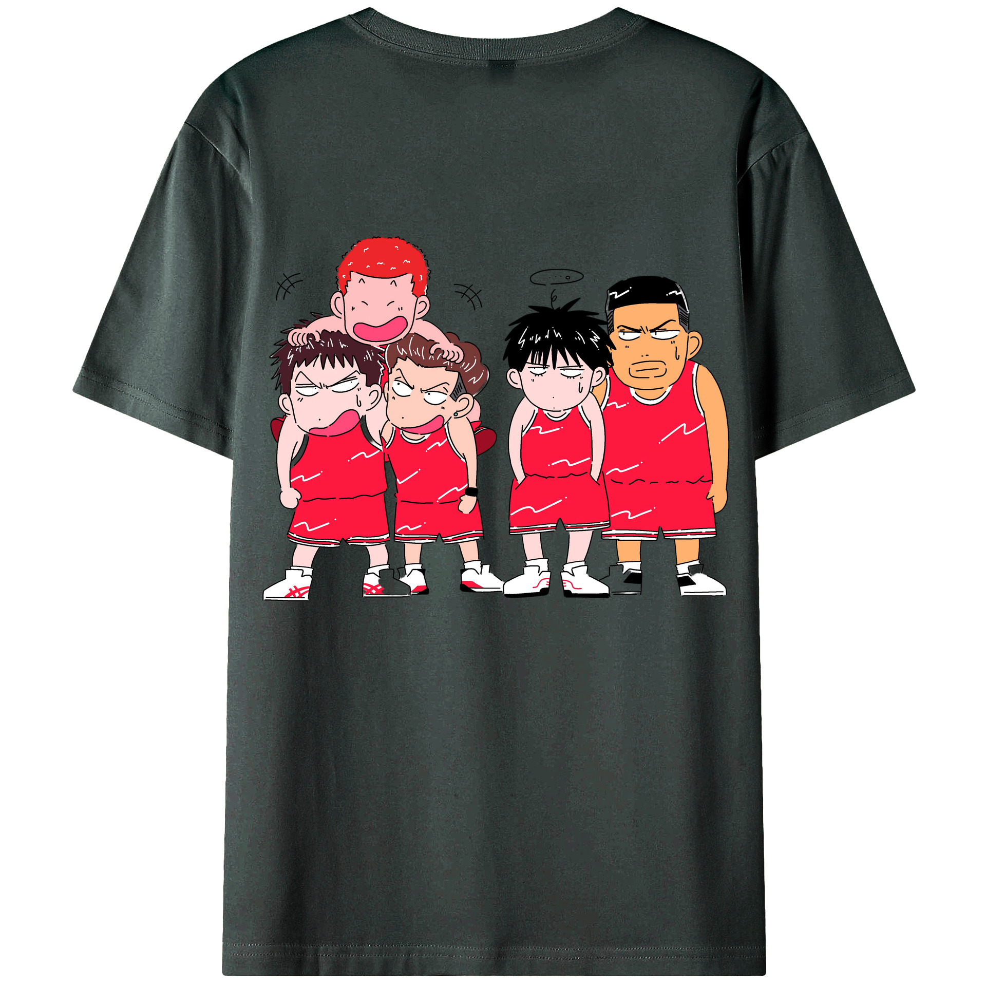 （画像用） SLAM DUNK／スラムダンク 綿100％ メンズ半袖Tシャツ（バックプリント） 通気性